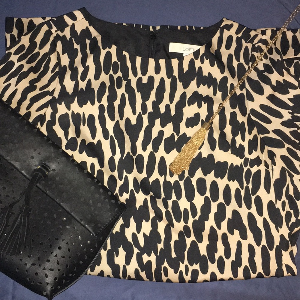 LOFT Leopard Print Dress with Pockets